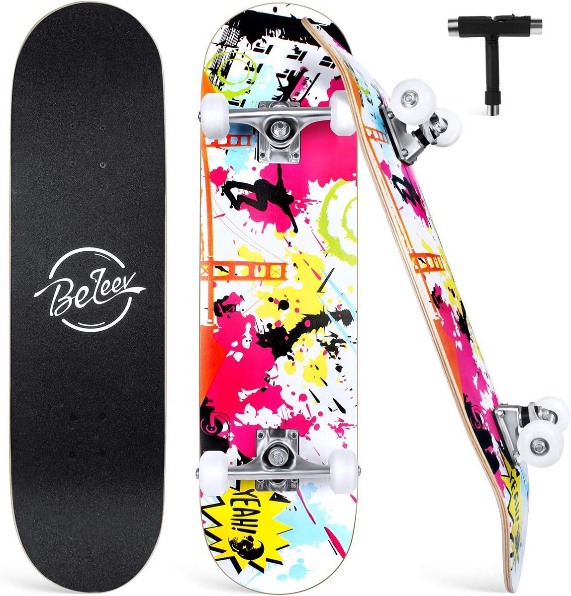compleet cruiser skateboard voor kinderen en volwassenen 7 laags esdoorn double kick deck all in one skate t tool