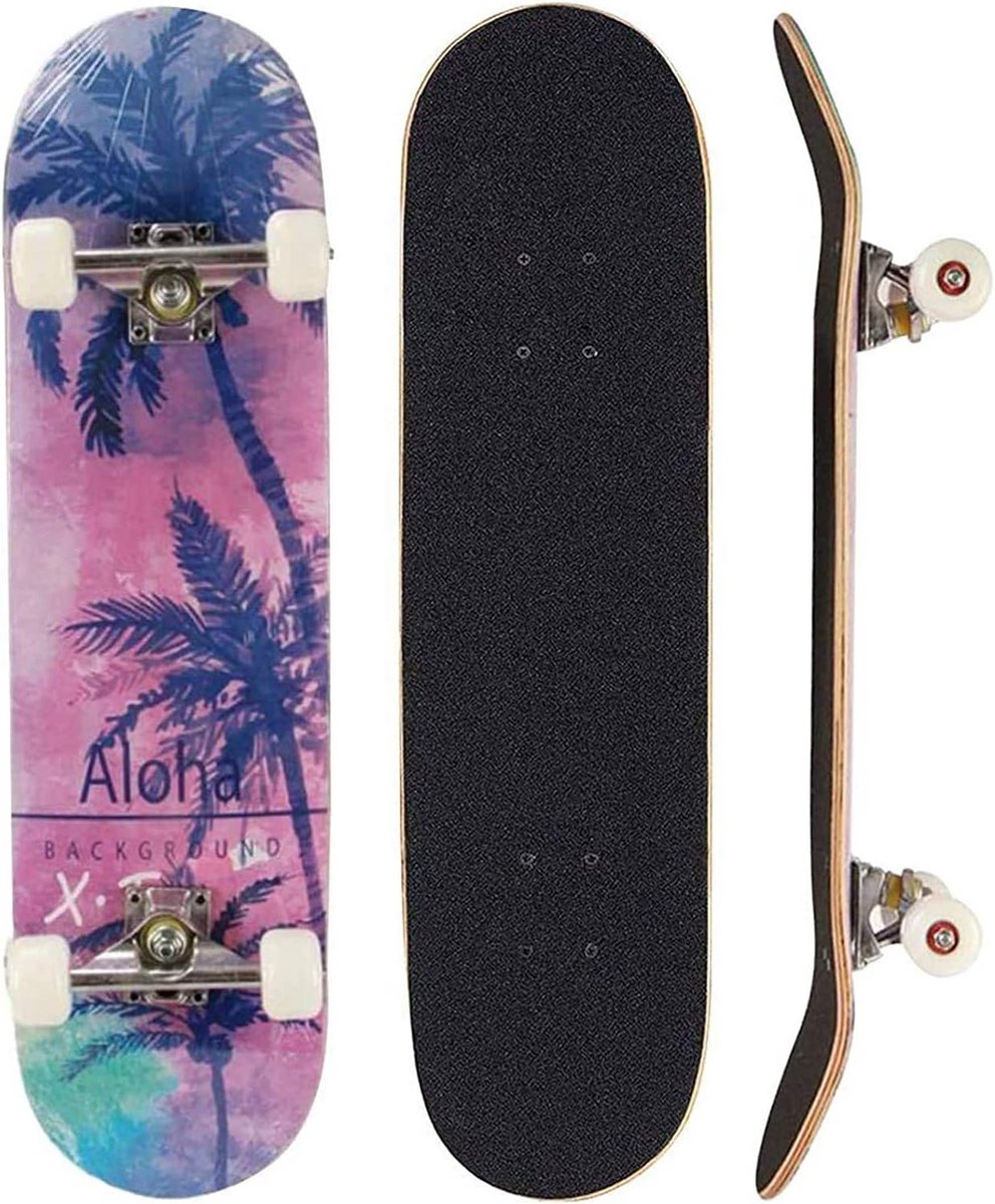 compleet skateboard 31 inch 7 laags esdoorn deck trick cruiser voor kinderen en volwassenen