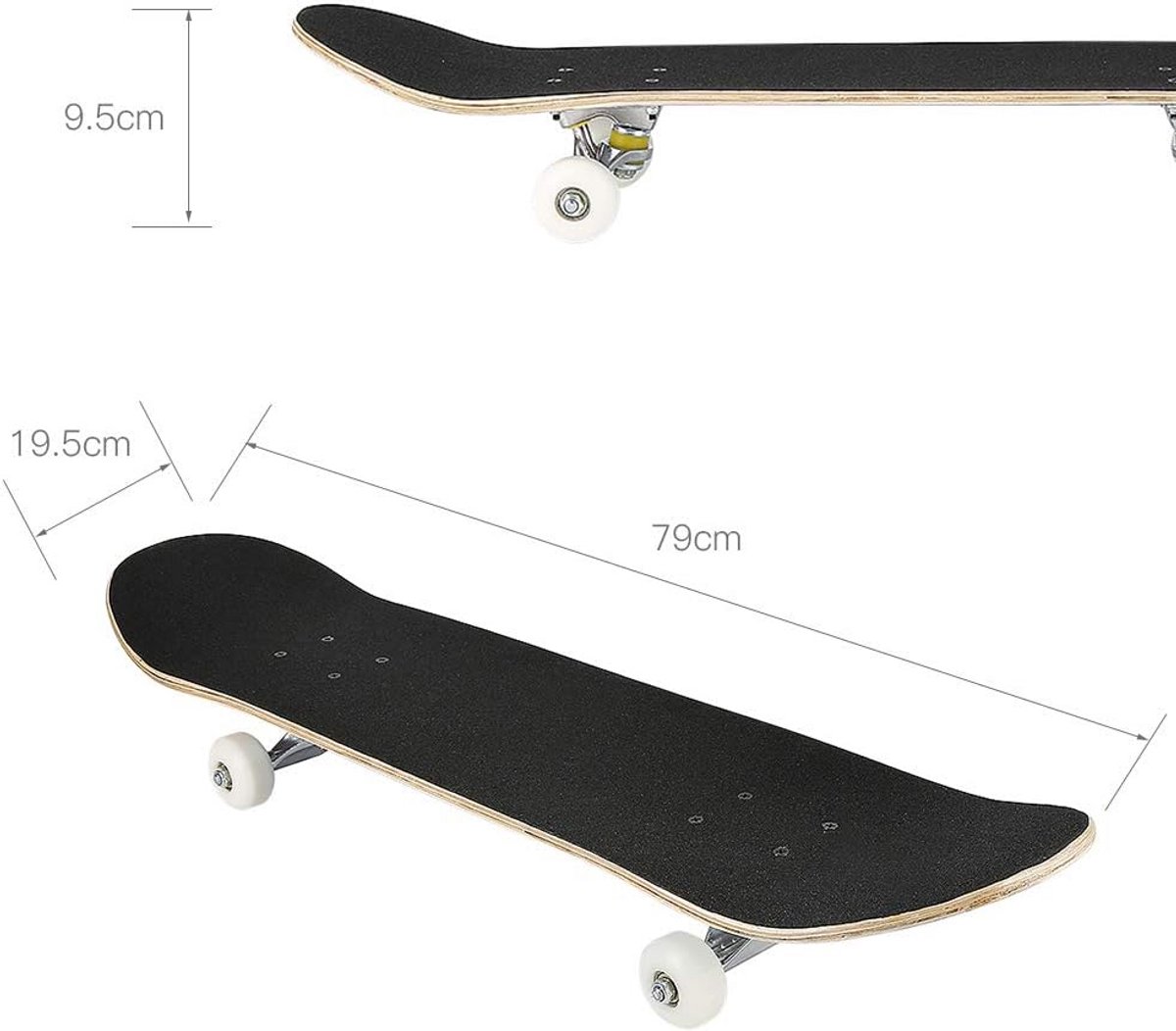 compleet skateboard van canadees esdoornhout dubbele kick abec 7 lagers 150kg belasting