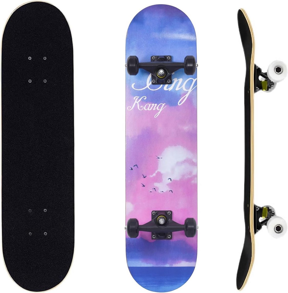 compleet skateboard voor beginners 80x20 cm dubbele kicktail 7 lagen hout