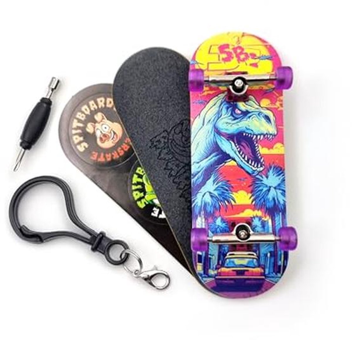 Complete Skateboard Set with 5-Layer Wooden Deck and Transparent Wheels Skateonderdeel kopen online
