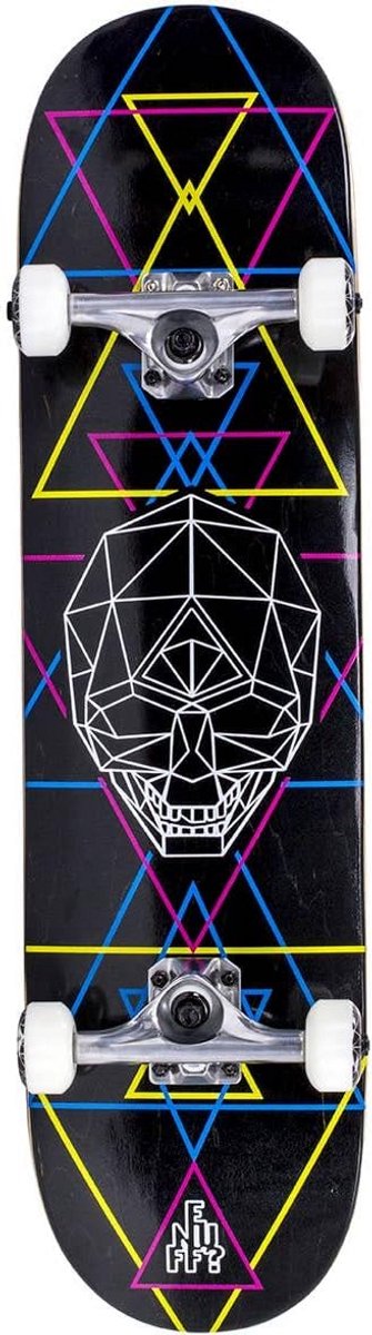 Complete Skateboard voor Volwassenen - Duurzaam Deck met Geo Skull Design Skateonderdeel kopen online