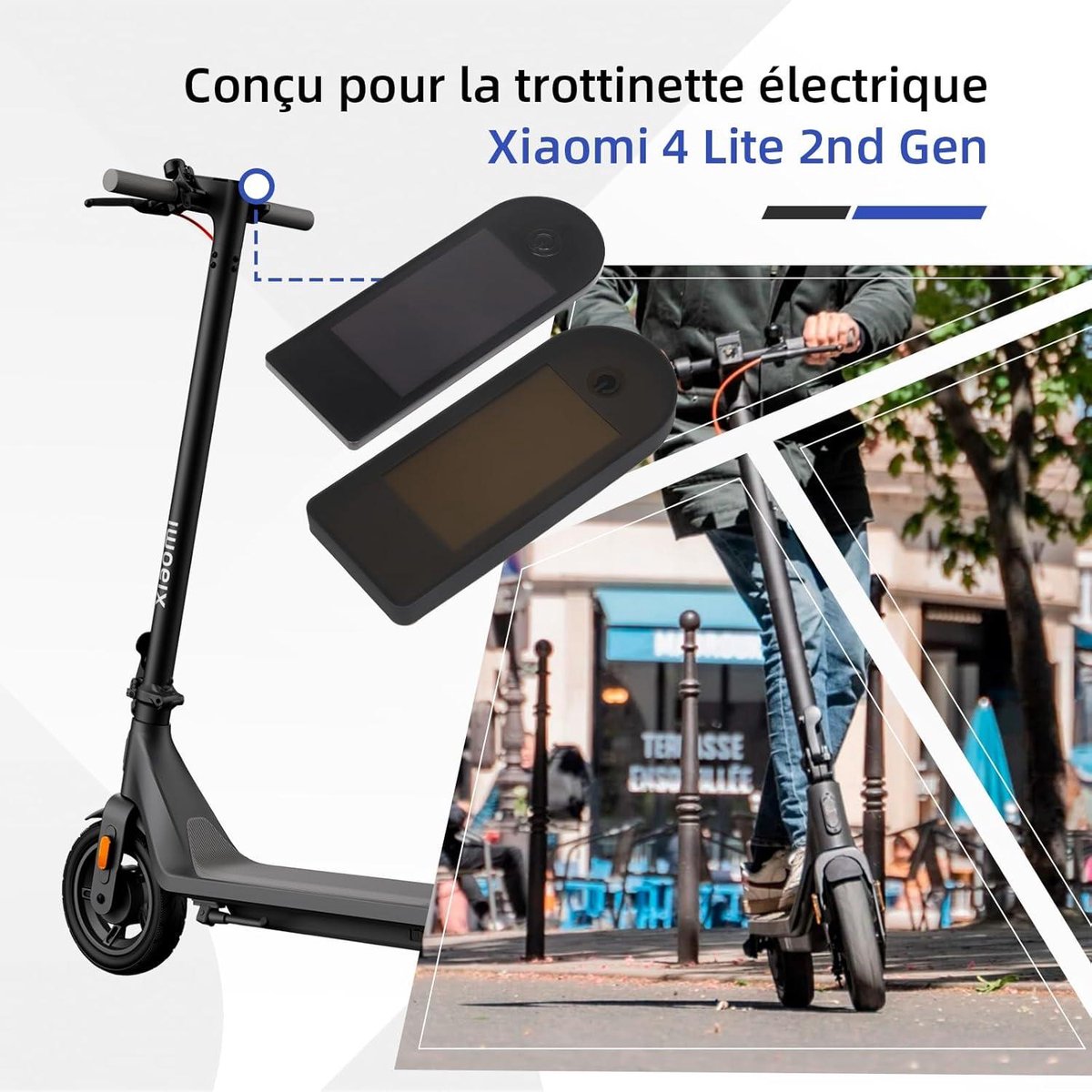 Cosensi - Dashboardhoes voor elektrische step 2nd Gen - Beschermhoes voor Xiaomi 4 Lite - Weerbestendige afdekking met logo - Zwart Buitenspeelvoertuigaccessoire kopen online