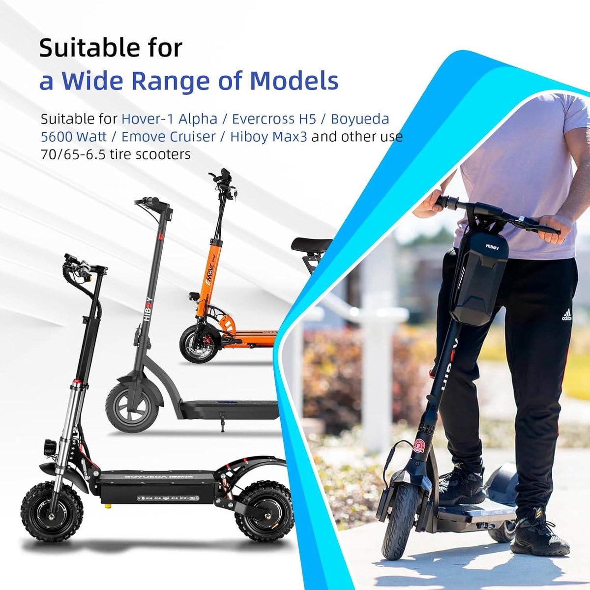 Cosensi - Reservebanden voor elektrische step 10 x 2,7 - 6,5 cm zwart 2 stuks met vaste banden voor Hover-1, Alpha Evercross H5, Emove Cruise Hiboy Max3, Kugoo M4 Pro Zero, 10 x Dualtron. Buitenspeelvoertuigaccessoire kopen online