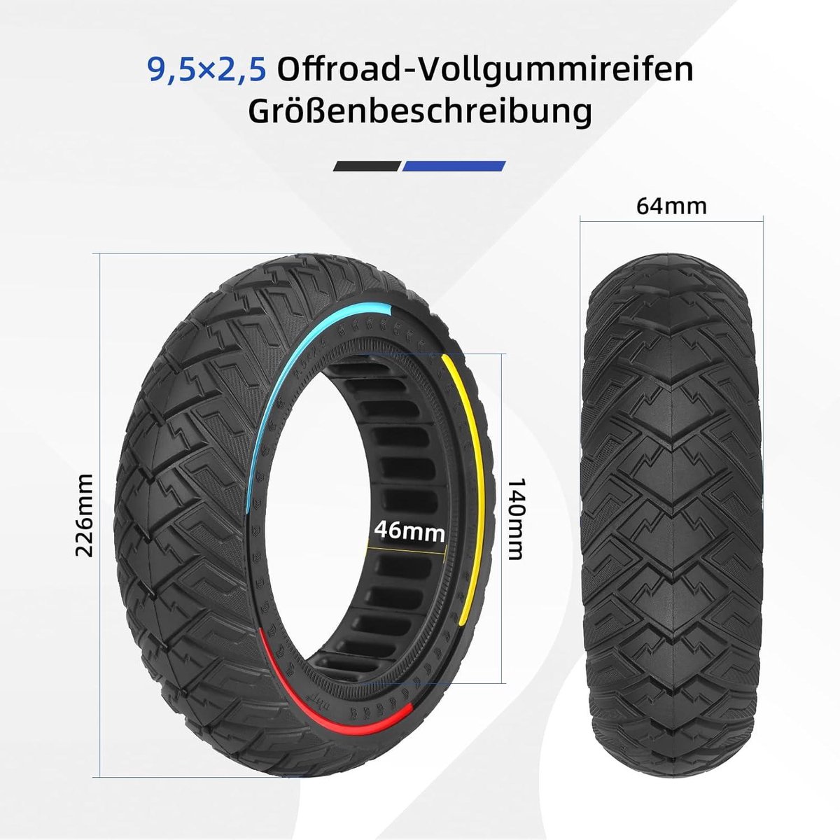 Cosensi - Reservebanden voor elektrische step, set van 2, 9,5 x 2,5 massieve banden Buitenspeelvoertuigaccessoire kopen online