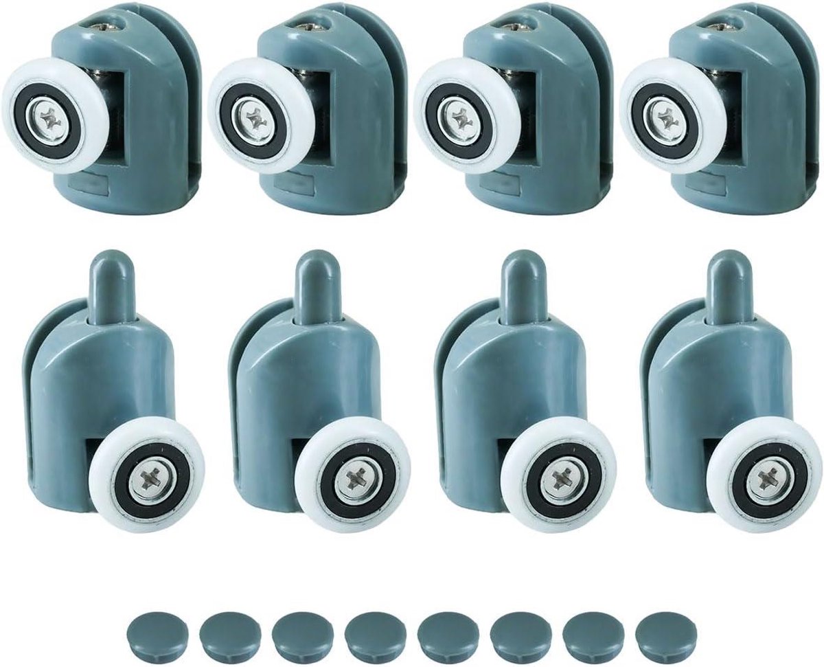 Cosensi - Set van 8 douchedeurrollen, 20 mm wielen, reserveonderdelen voor schuifdeuren en doucheafscheidingen Skateonderdeel kopen online