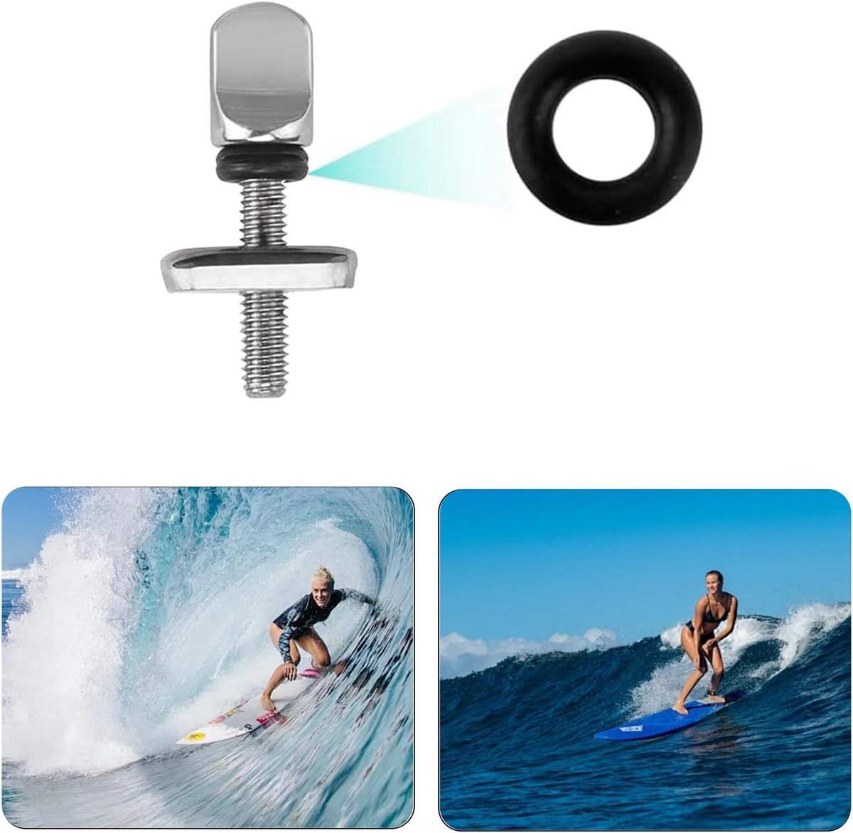 Cosensi - Surfplankschroeven van roestvrij staal - set van 4 - voor longboard, paddleboard en opblaasbare SUP's Longboard kopen online