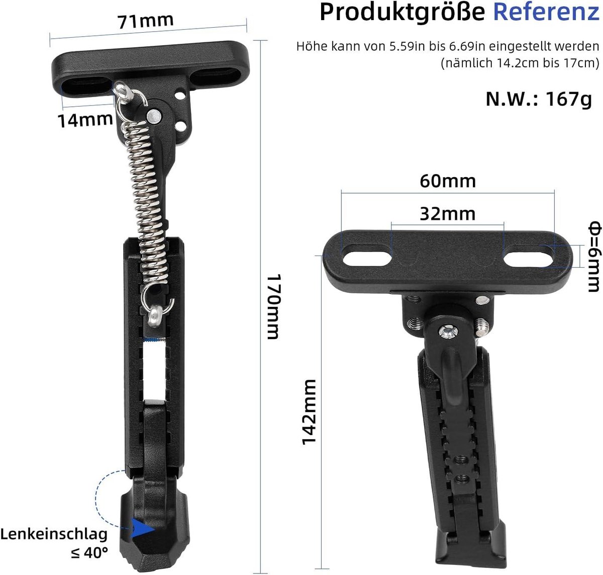 Cosensi - Voetsteun voor scooterstandaard, reserveonderdeel geschikt voor Ninebot G30 Max / G30D / G30LE / G30E (zwart) - Verstelbare hoogte & antislipoppervlak Buitenspeelvoertuigaccessoire kopen online