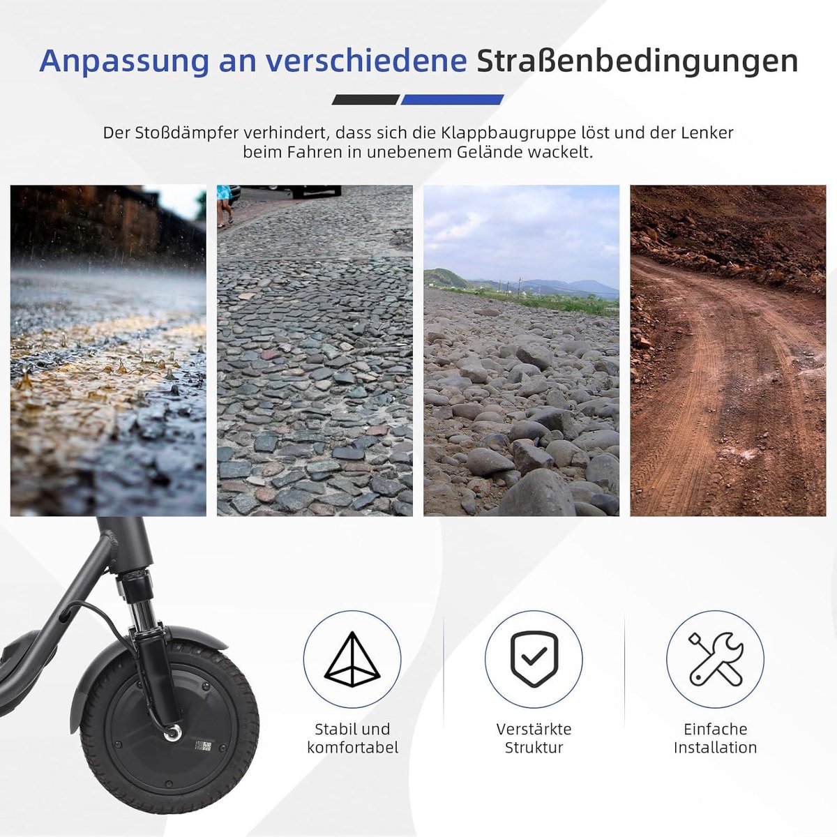 Cosensi - Voorwielophangingsset met verstelbare schokdemper en spatbordaccessoires - Segway Ninebot F20 F25 F30 F40 F40i F65 D18E D28E D38E D40X elektrische step. Buitenspeelvoertuigaccessoire kopen online