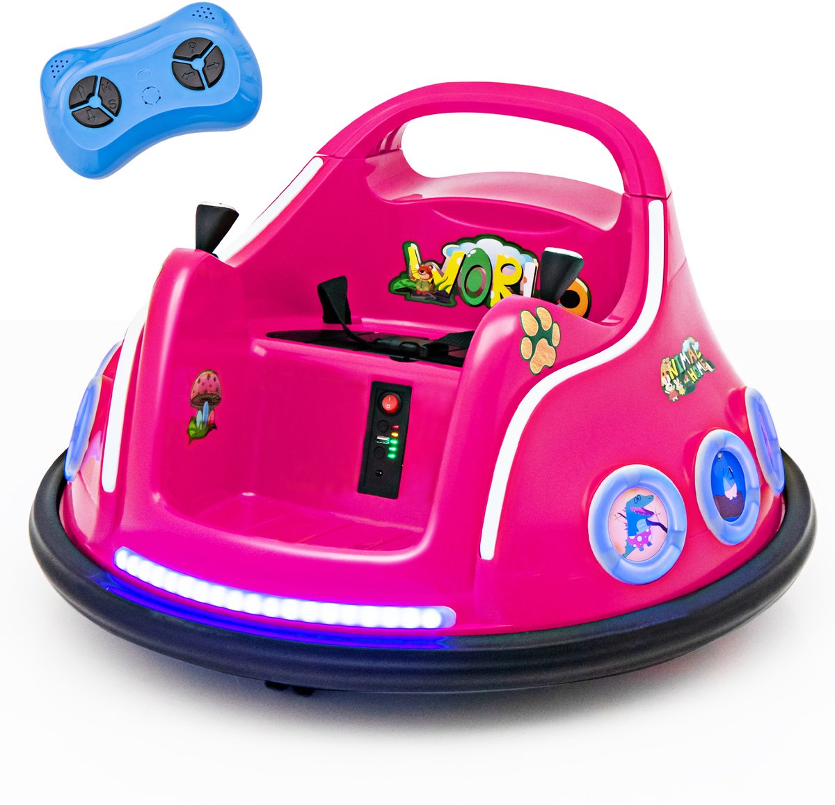 costway 12 v botsauto voor kinderen 360 graden rotatie elektrische bumper auto met muziek en verlichting incl 2 4 ghz afstandsbediening ideaal voor kinderen vanaf 3 jaar roze