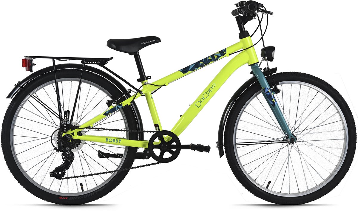 dacapo kinderfiets 24 bobby geel 7 versnellingen framemaat 32 cm vanaf 8 jaar