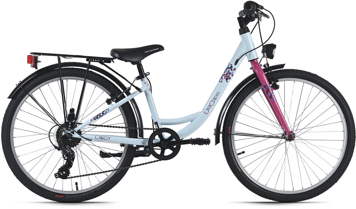 dacapo kinderfiets 24 cindy blauw 7 versnellingen fh 32 cm vanaf 8 jaar