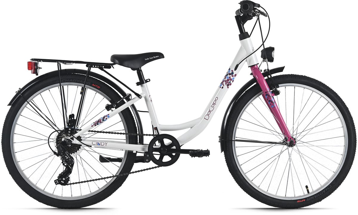 dacapo kinderfiets 24 cindy wit 7 versnellingen fh 32 cm vanaf 8 jaar