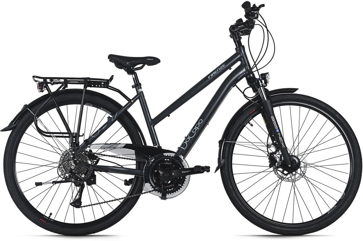 DaCapo Trekkingfiets Dames 28'' Firenze 300 Antraciet – 24 versnellingen, RH 48 cm Fiets kopen online