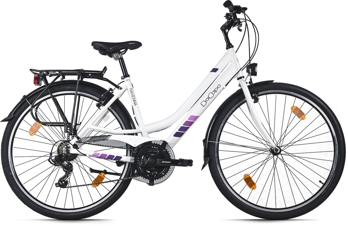 dacapo trekkingfiets dames 28 ravenna 50 wit 21 versnellingen framemaat 48 cm