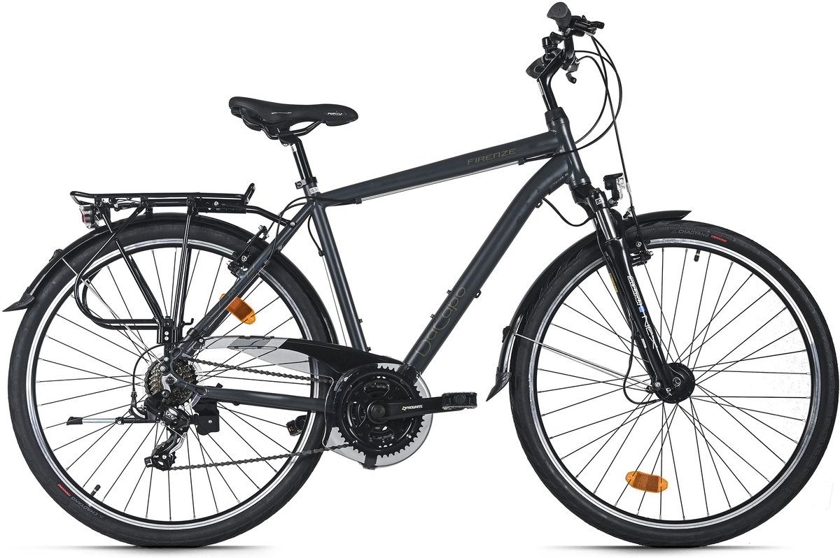dacapo trekkingfiets heren 28 firenze 100 antraciet 21 versnellingen framemaat 53 cm met v brakes