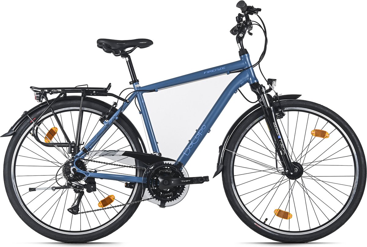 dacapo trekkingfiets heren 28 firenze 200 blauw 24 versnellingen rh 53 cm v brakes