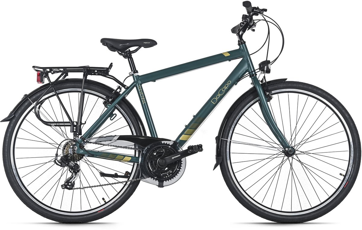 dacapo trekkingfiets heren 28 ravenna 50 groen 21 versnellingen framemaat 48 cm