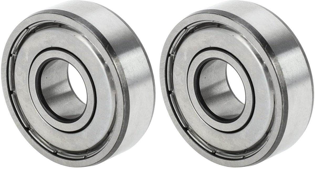 Diepe groefkogellagers P5 12x32x10mm gesmeerde lagers dubbele metalen afdichting zilverkleurige scooter skateboard wiel - pak van 2 - ABSOPRO 6201ZZ Skateonderdeel kopen online