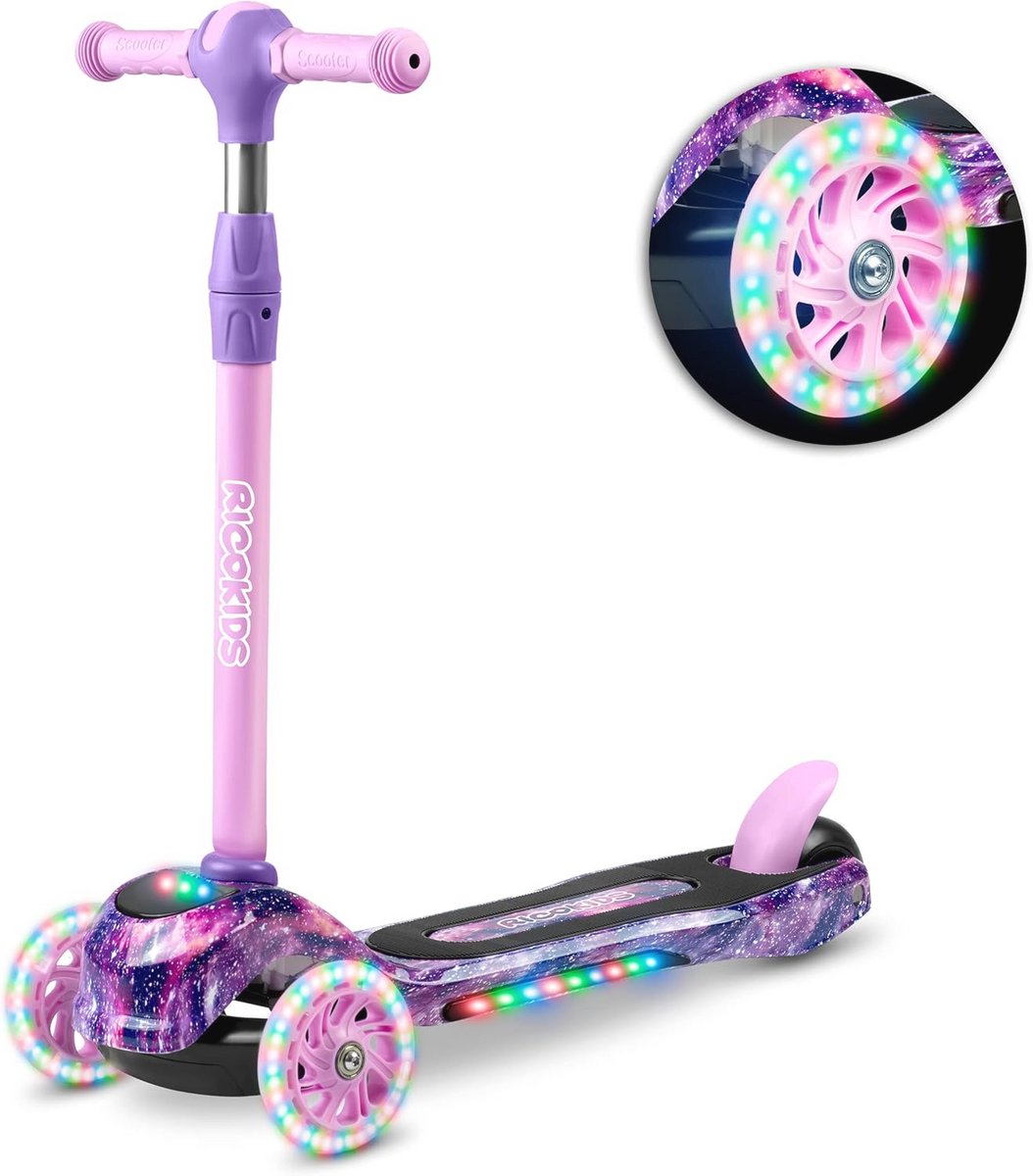 Driewieler Kinderscooter met LED Verlichting en Verstelbaar Stuur Driewieler kopen online