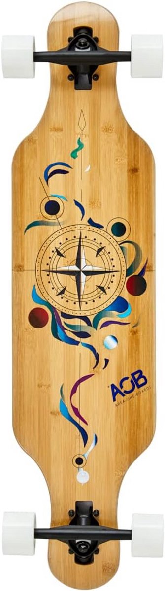 drop through longboard medium flex skateboard voor cruisen en freeride met abec 7 lagers