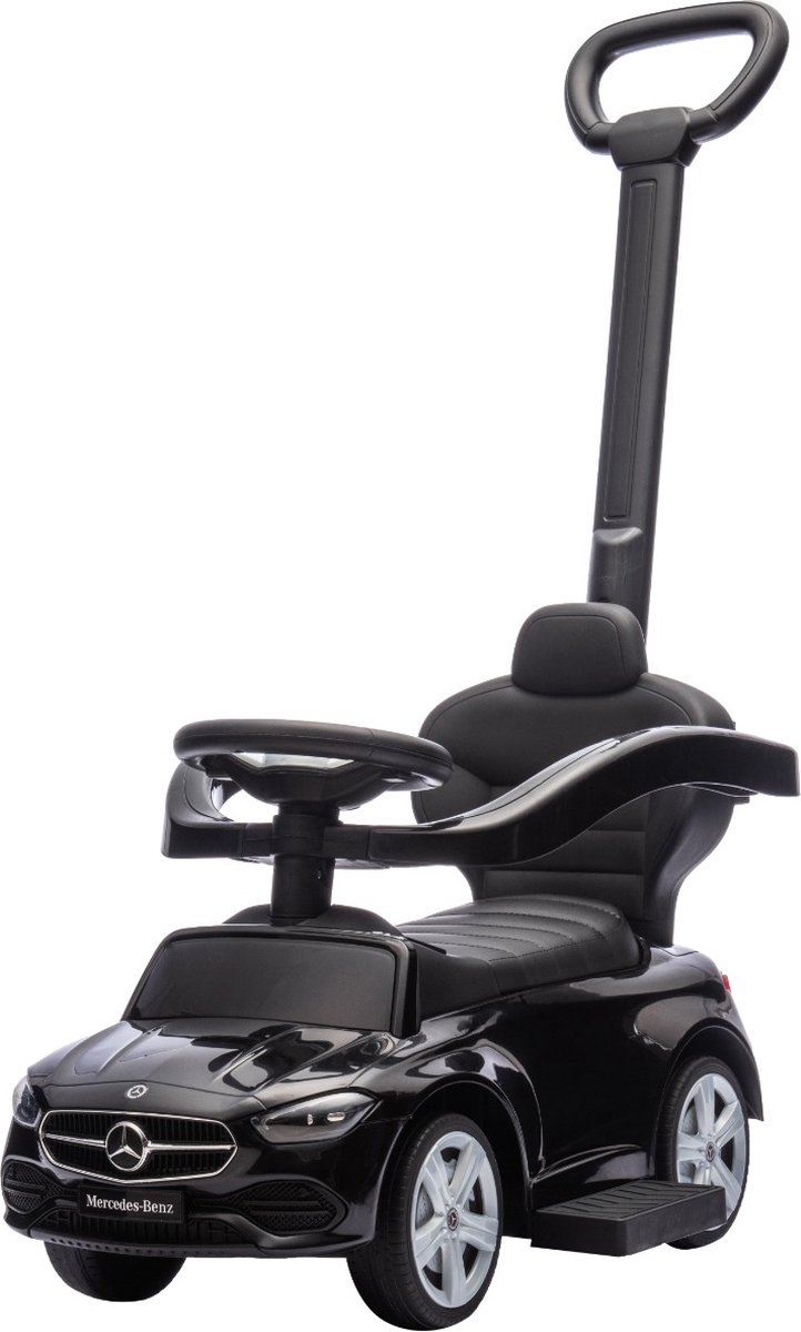 eco toys zwart mercedes benz loopauto met duwstang