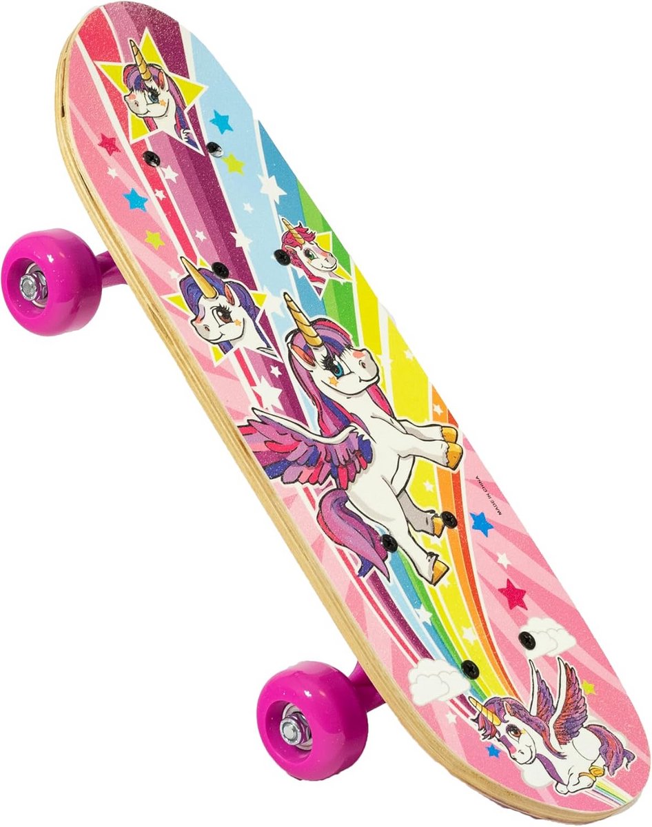 Eenhoorn Skateboard Kind - 17 Inch Cruiser Board met Fantasy Print Skateonderdeel kopen online