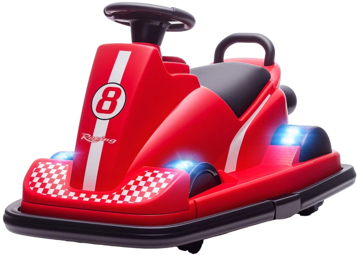 Elektrische Botsauto's voor Kinderen - 360° Draaibaar - Kinderauto - 6V Accu - tot 8 km/u - Kinderen 3-8 jaar - met Muziek & LED-verlichting - Kindervoertuig - Accuvoertuigen - Rood Accuvoertuig kopen online