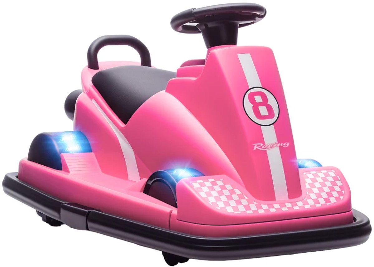 Elektrische Botsauto's voor Kinderen - 360° Draaibaar - Kinderauto - 6V Accu - tot 8 km/u - Kinderen 3-8 jaar - met Muziek & LED-verlichting - Kindervoertuig - Accuvoertuigen - Roze Accuvoertuig kopen online