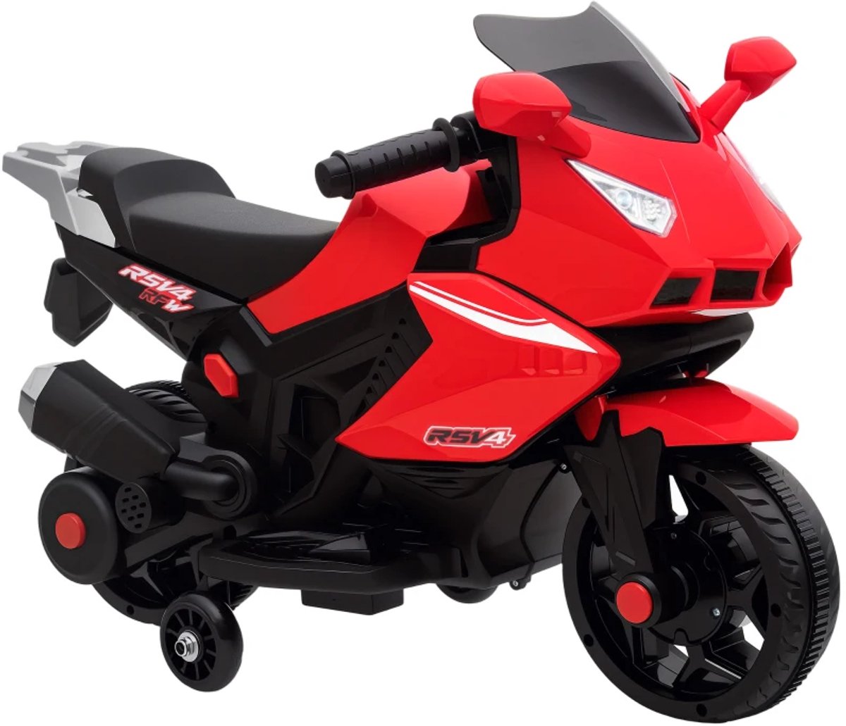 Elektrische Kindermotor - Kindermotorfiets - Kinderauto - 6V Accu - tot 2,5 km/u - Kinderen 1,5-3 jaar - met Claxon, Koplamp & Muziek - Elektrische Accuvoertuigen - Kindervoertuig - Rood Accuvoertuig kopen online