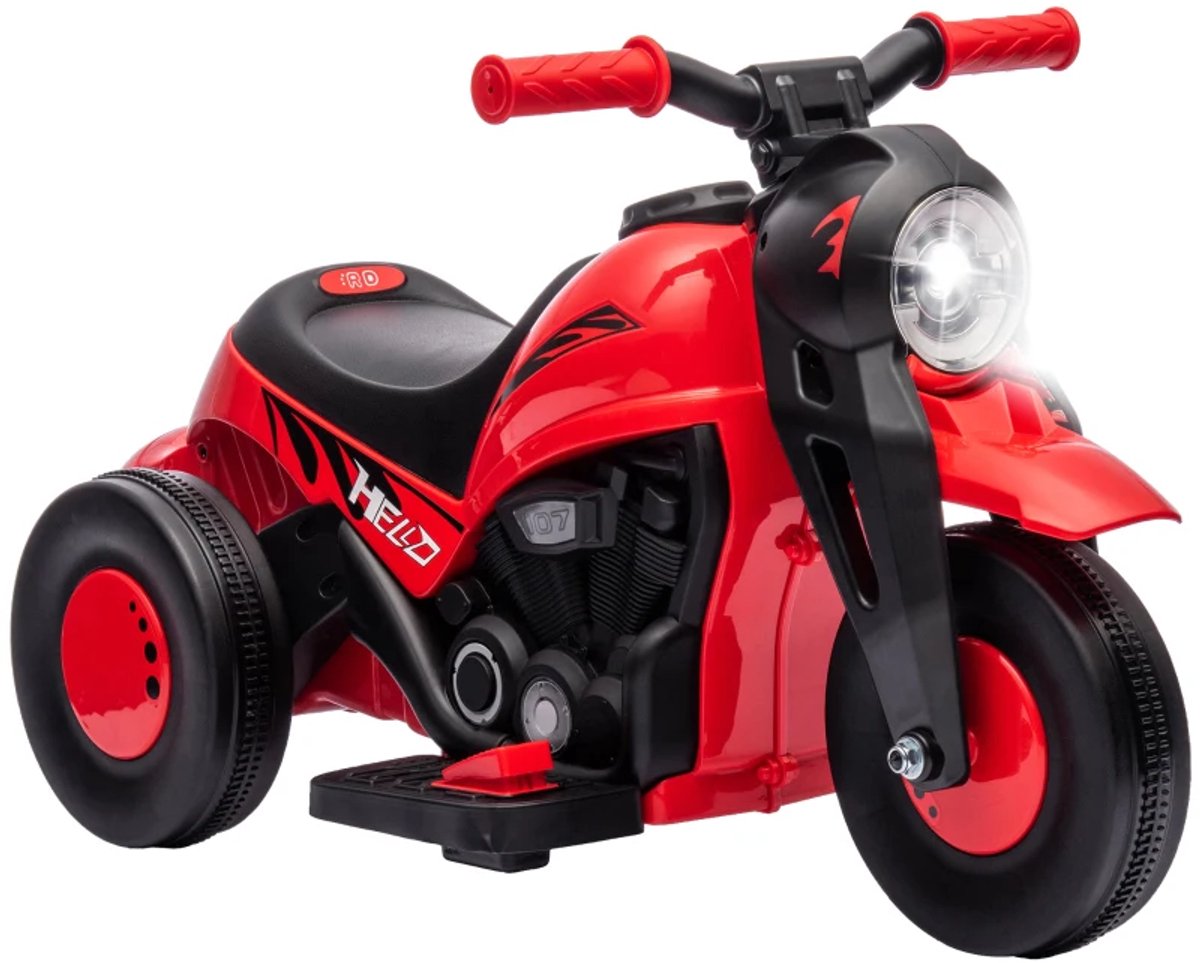 Elektrische Kindermotor - Kindermotorfiets - Kinderauto - 6V Accu - tot 3 km/u - Kinderen 2-5 jaar - met Koplamp & Muziek - Elektrische Accuvoertuigen - Kindervoertuig - Rood Accuvoertuig kopen online
