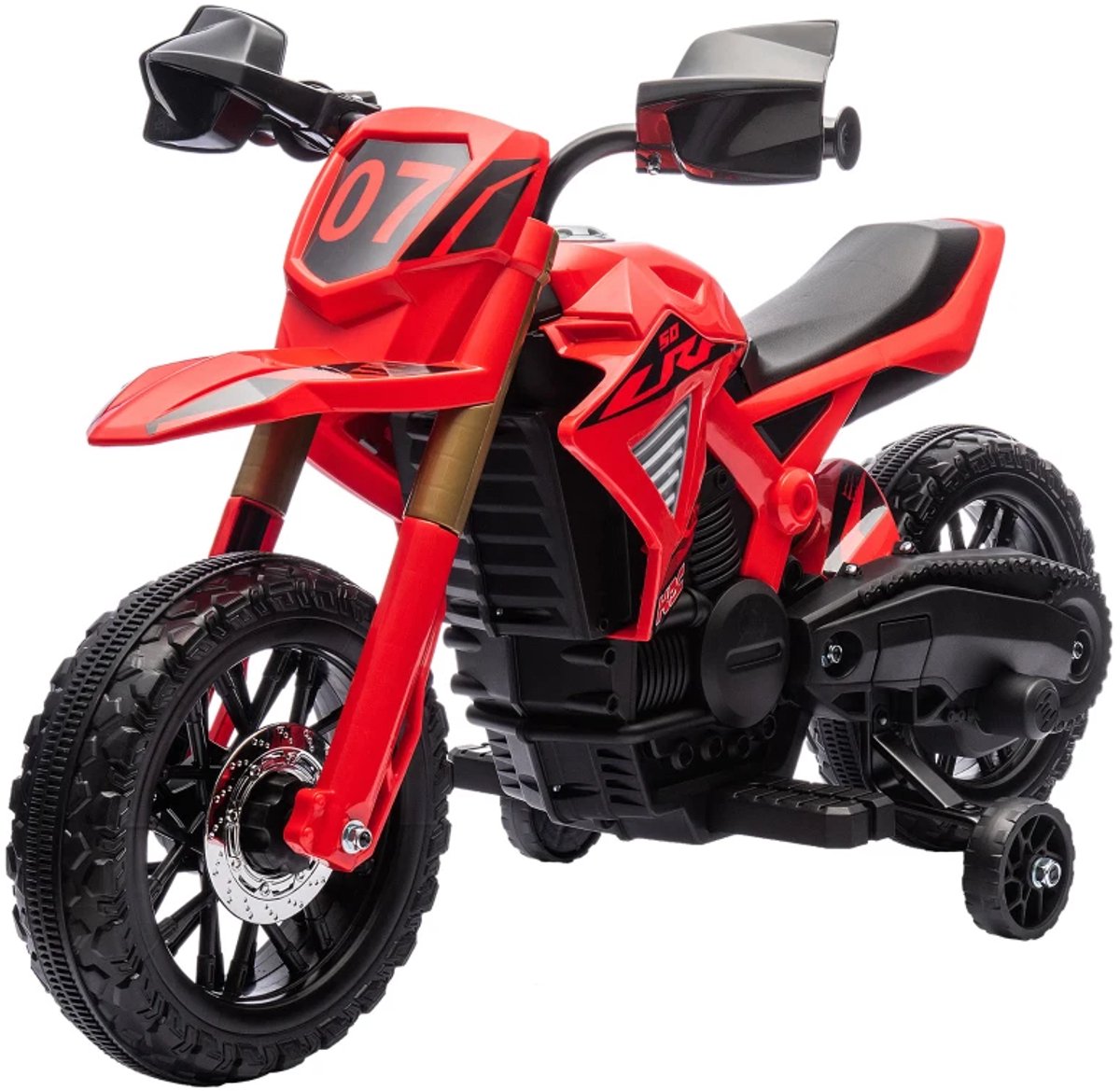 Elektrische Kindermotor - Kindermotorfiets - Kinderauto - 6V Accu - tot 3 km/u - Kinderen 3-8 jaar - met Zijwieltjes, Startgeluid & Claxon - Elektrische Accuvoertuigen - Kindervoertuig - Rood Accuvoertuig kopen online