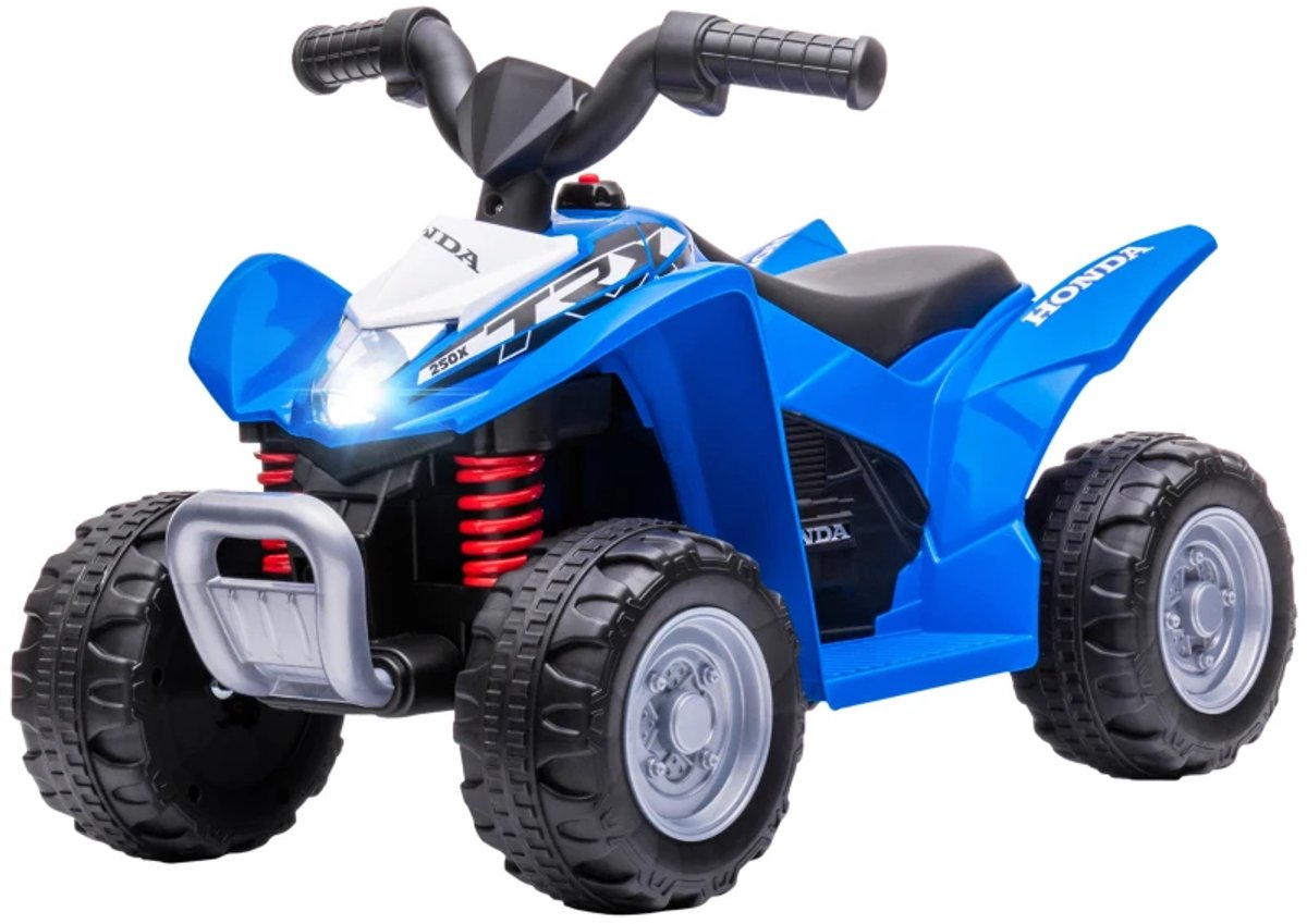 Elektrische Kinderquad - Voertuig met 4 Wielen - 6V - tot 2,8 km/u - Kinderen 1,5-3 jaar - Brede Banden & Antislip Handgrepen - Claxon & LED-koplampen - Kindervoertuig - Accuvoertuigen - Blauw Accuvoertuig kopen online