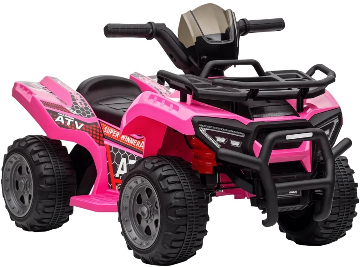 Elektrische Kinderquad - Voertuig met 4 Wielen - 6V - tot 2 km/u - Kinderen 1,5-3 jaar - Vooruitfunctie & Muziek - Kindervoertuig - Accuvoertuigen - Roze Accuvoertuig kopen online