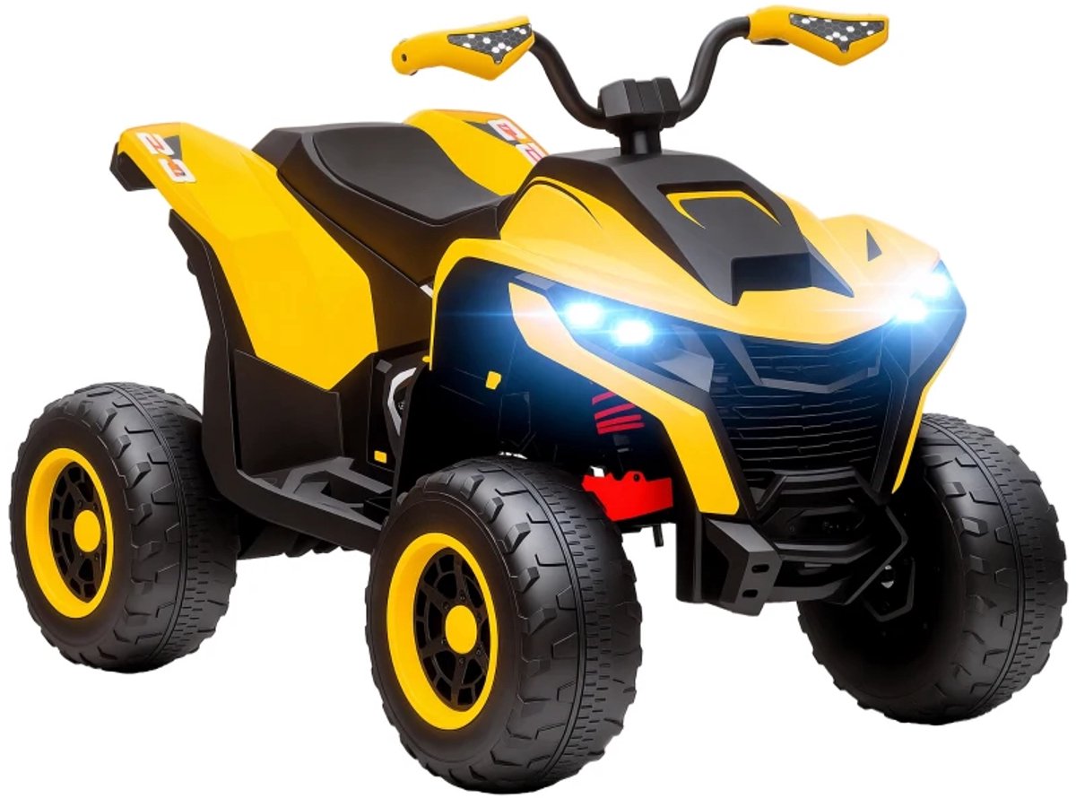 Elektrische Kinderquad - Voertuig met 4 Wielen - Quad voor Kinderen - 12V - tot 6 km/u - Kinderen 3-8 jaar - met Muziek & USB - met LED-koplampen - Kindervoertuig - Accuvoertuigen - Geel Accuvoertuig kopen online