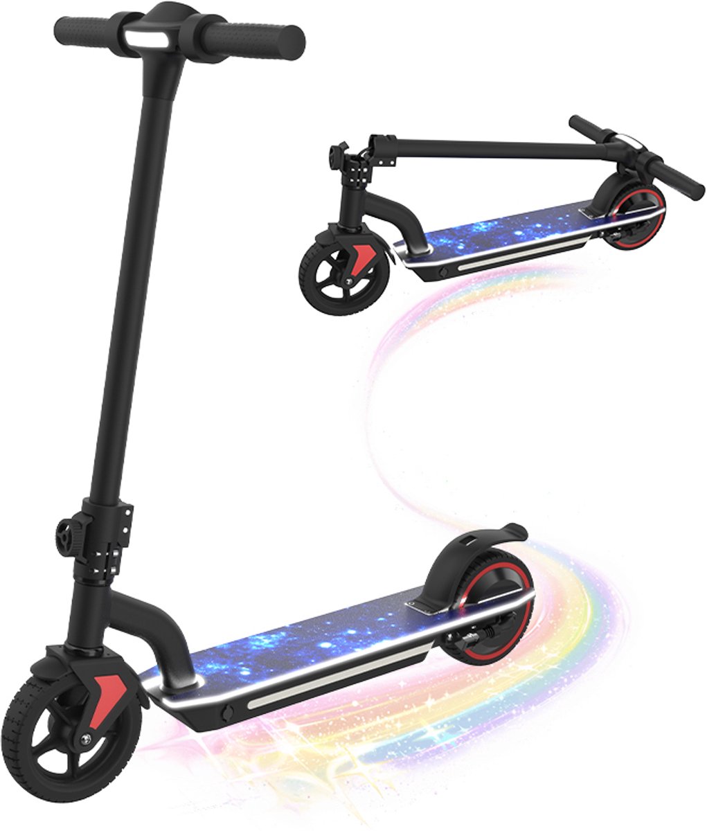 elektrische step kinderen inklapbaar 6 tot 12 jaa 130w max 16 km u 6 10 km bereik led verlichting zwart