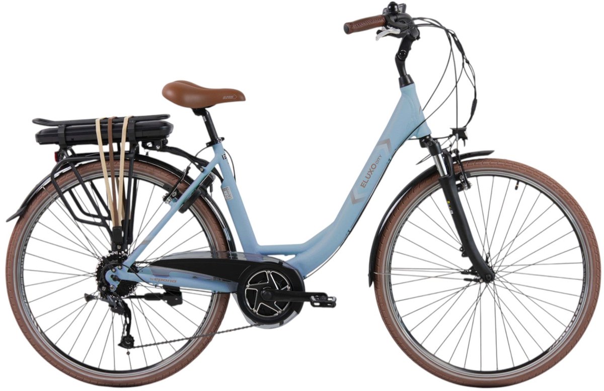 Eluxo E-Voltage D9 - Elektrische Fiets - Pastelblauw - 28 inch - Accu 468Wh - 250W Bewo Middenmotor - Shimano Altus 9 Versnellingen - V-Brake Remmen Fiets (elektrisch) kopen online