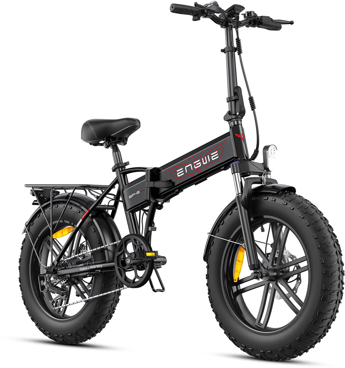 engwe ep 2 boost elektrische fiets 250w motor 48v13ah batterij 20 x 4 0 band shimano 7 versnellingen 120 km actieradius mechanische schijfremmen zwart
