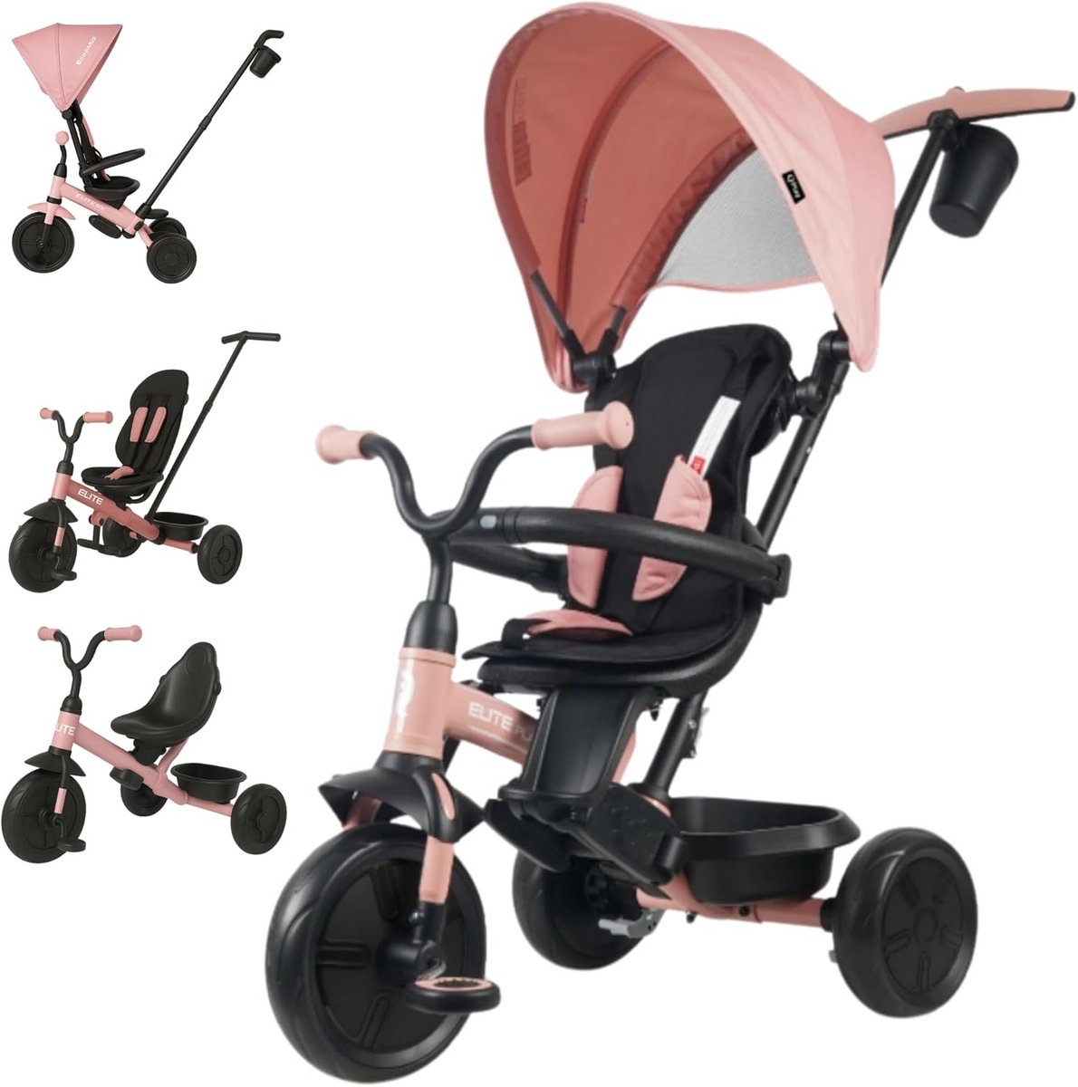 Evoluerende Driewieler met 360° Draaibare Zitting voor Kinderen 10 tot 36 Maanden, Grote Zonnekap en Ouderlijke Controle Driewieler kopen online