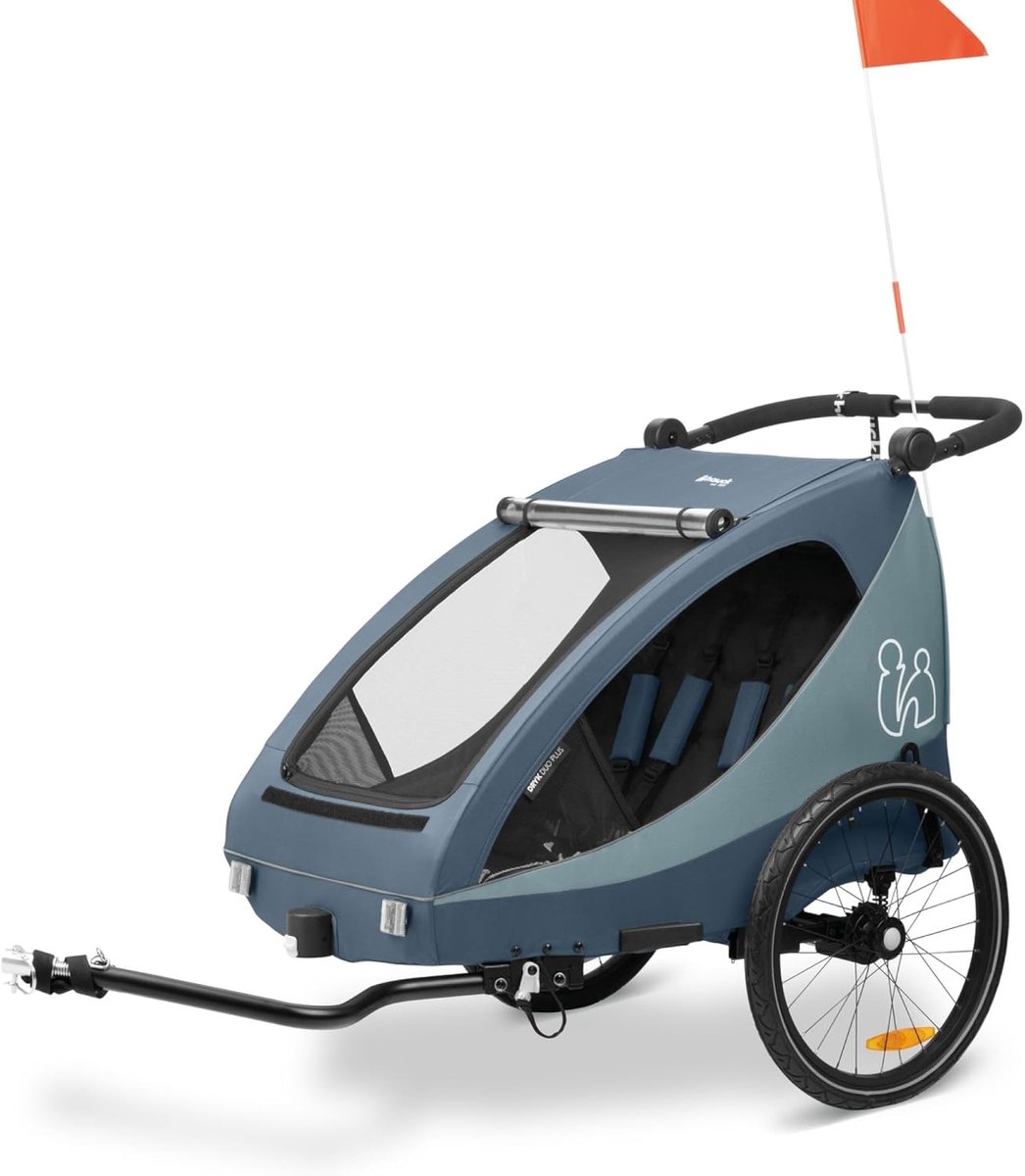 fiets en kinderwagen combinatie met vering voor 2 kinderen opvouwbaar en comfortabel