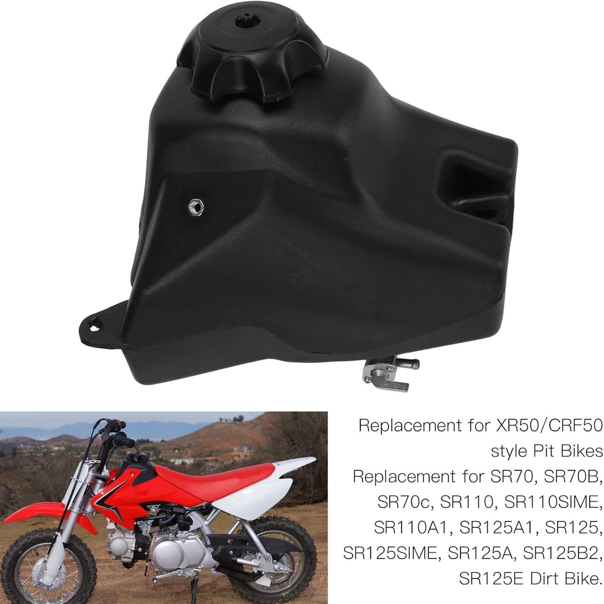fuel gas tank abs powersports zwart dirt pit bike brandstoftank met dop voor xr50 crf50 sr70 sr70b sr70c sr110