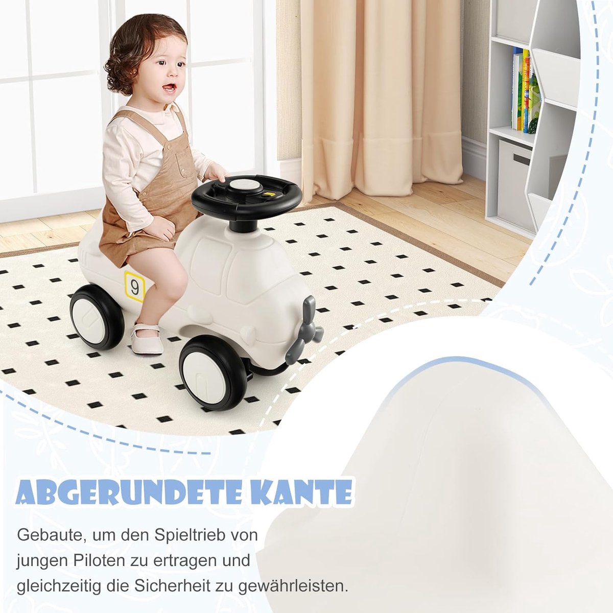 Glijauto, glijvoertuig in vliegtuigvorm met propeller, loopwagen met stuur en 4 wielen, glijauto voor kinderen van 18-72 maanden, belastbaar tot 45 kg Loopauto kopen online