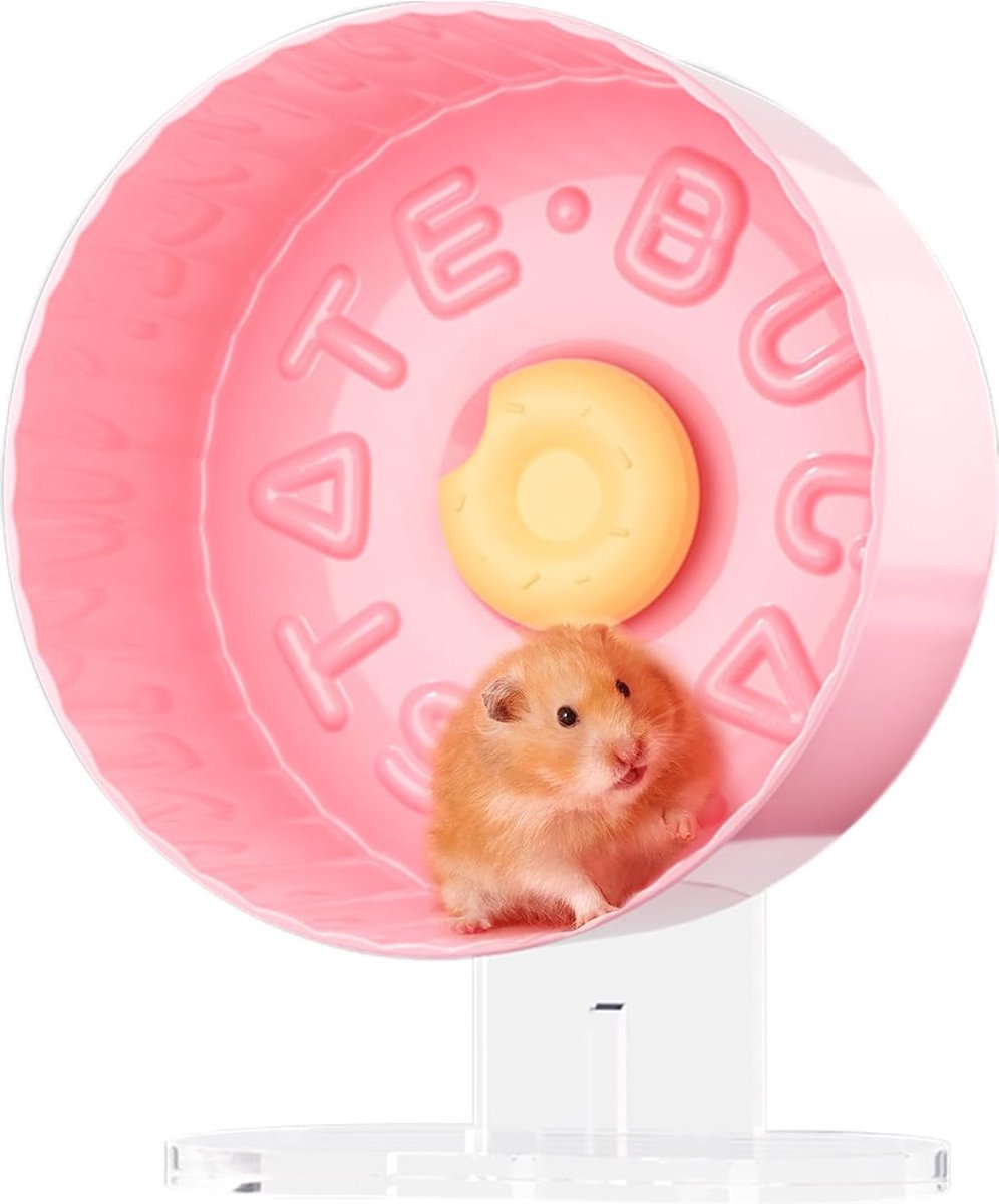 Hamsterwiel stil 21 cm hamster oefenwiel stil draaien voor Roborovski Hamster Champbell Hamster (roze) - BUCATSTATE Loopfiets kopen online