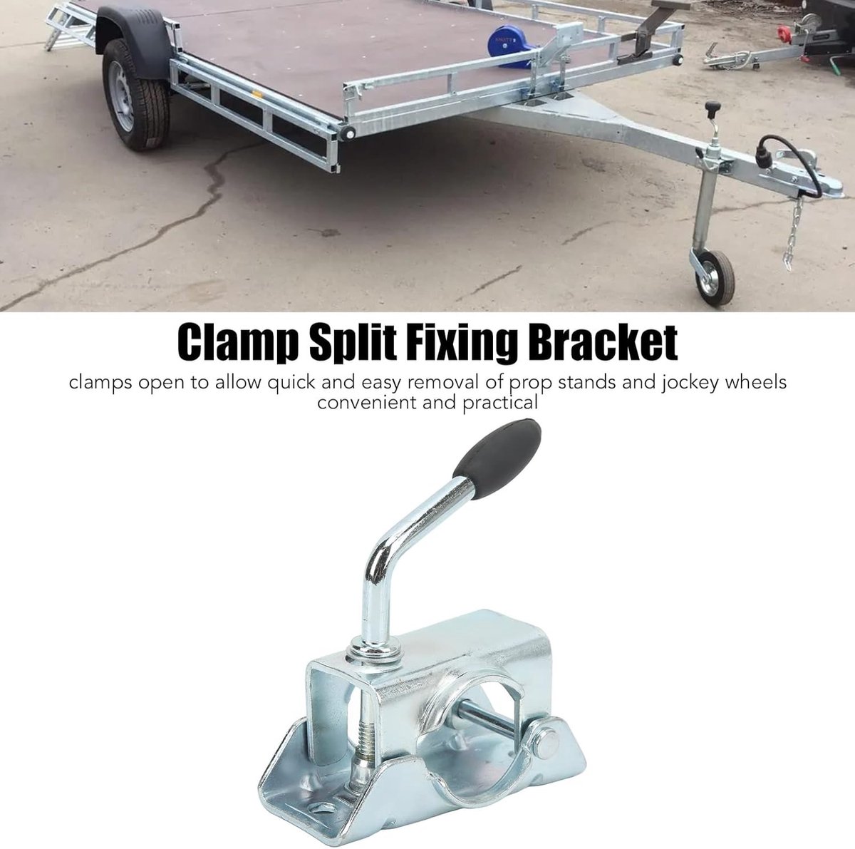 Heavy Work Calculated Cast Clamp - Trailer Nose Wheel Split Clamp - Prop Stand Support Mount voor 48mm/1.89in Pipe Diameter - Stevige Bevestiging Buitenspeelvoertuigaccessoire kopen online