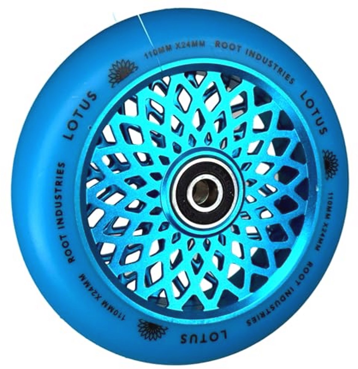 hollowcore stuntstep rol 110 mm met abec 11 lagere radiant blauw