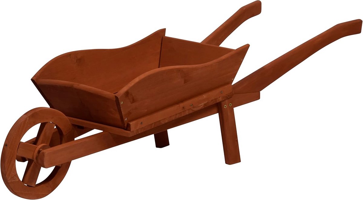 Houten Plantenkruiwagen - Decoratieve Bloemenwagen voor Buiten met Werkend Wiel - 107x29x30 cm Speelgoedkruiwagen kopen online