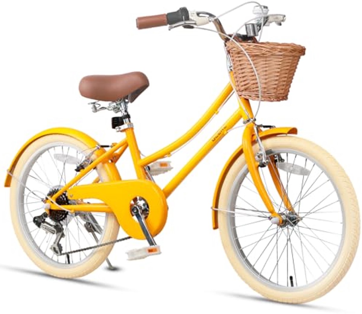 Hybride Stadsfiets voor Kinderen met 6 Versnellingen en Rieten Mand - Meisjesfiets 20, 24, 26 Inch Kinderfiets kopen online