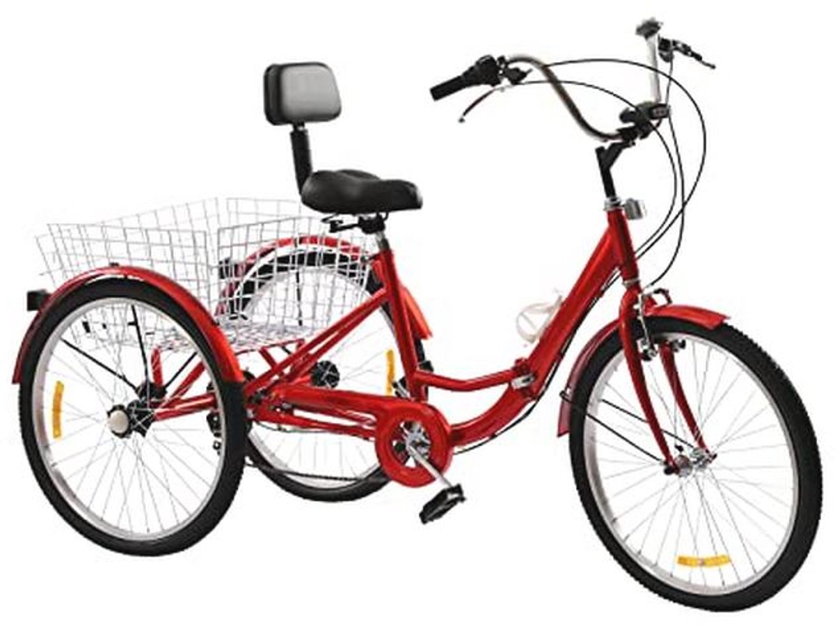 Inklapbare Driewieler voor Volwassenen met 7 Versnellingen en LED Verlichting - 24 Inch Driewieler kopen online