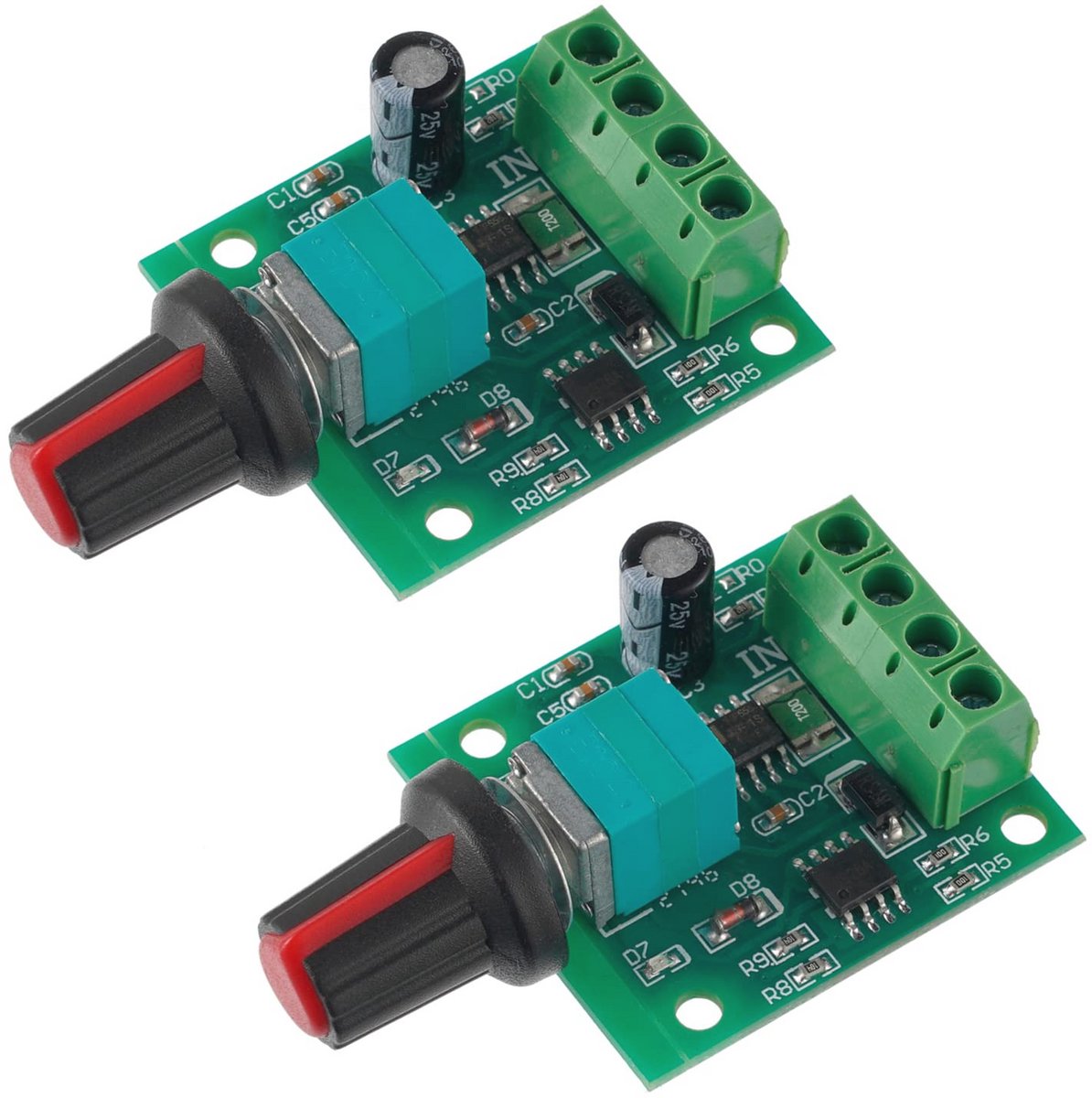 Instelbare DC-motortoerentalregelaar tot 30W voor PWM 1,8V-15V - Verpakking van 2 stuks Loopmotor kopen online