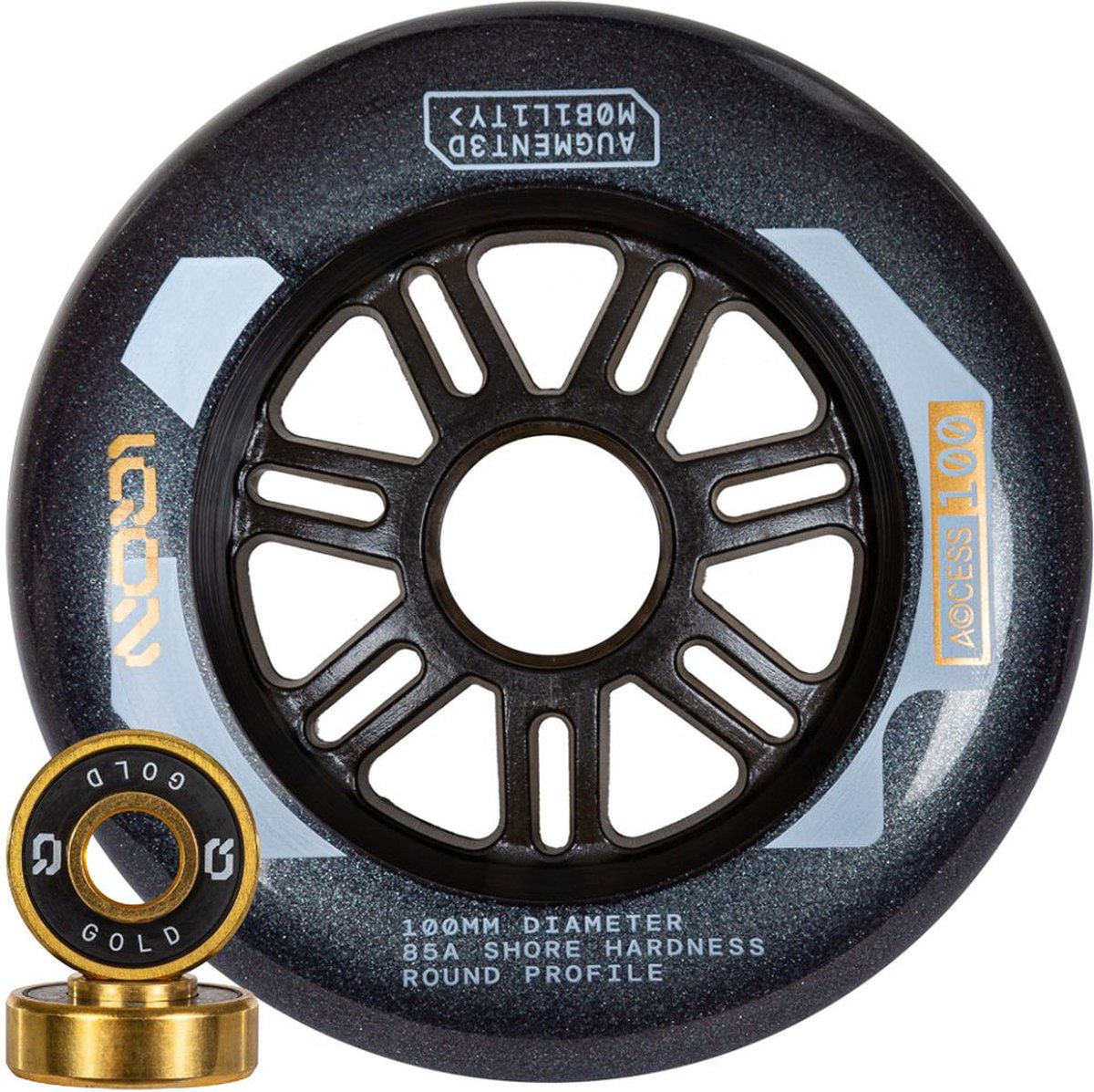 iqon access combo 100 85a schaatswielen 3 eenheden goud 100 mm